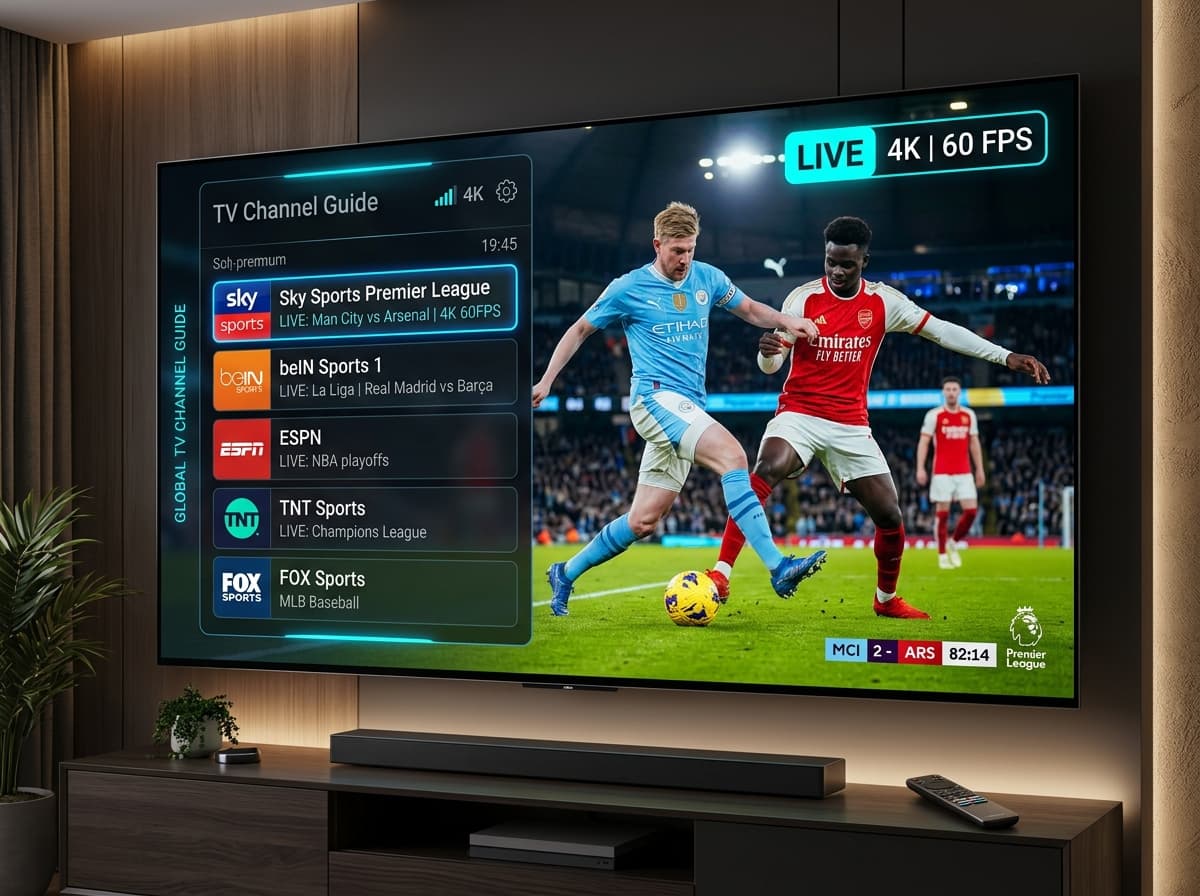 ViewIPTV Live TV Channels and 4K Sports Streaming Interface